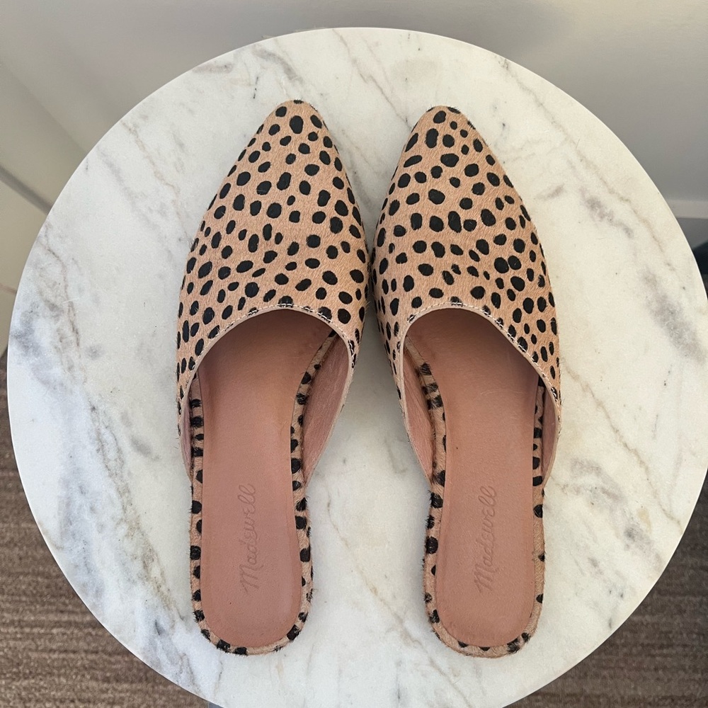 Madewell mules in versatile cheetah print!